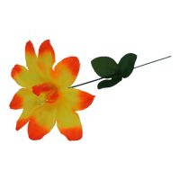Миниатюра: Цветок искусственный Гибискус 42см желтый+оранжевый YL-12-1@