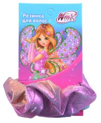 Миниатюра: Резинка для волос блестящая розово-белая, WINX