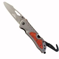 Миниатюра: Нож складной (туристический) 8,8см (общая 20,5см), мет. ручка с дер. вставкой Биом