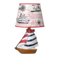 Миниатюра: Лампа настольная эл. 220В, Е14, 20*20*34см с выкл.Кораблик