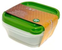 Миниатюра: Набор контейнеров пласт. 2шт (0,45л*2), для СВЧ и заморозки, квадратные GoodGood