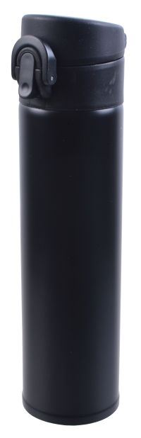 Миниатюра: Термокружка нерж. 400мл, пласт. крышка с защелкой-фиксатором, черная
