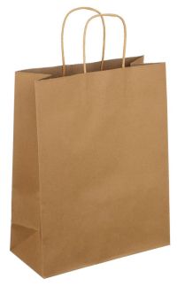 Миниатюра: Пакет с петл. ручками 31*42*11,5см бум. крафт,однотонный