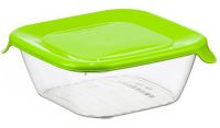 Миниатюра: Контейнер пласт. 0,8л (160*160*60мм), квадрат, для пищевых продуктов, цвет крышки микс