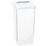 Миниатюра: Емкость для сыпучих продуктов пласт. 1,4л (100*100*210мм), высокий, герметич. крышка СТЕП
