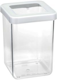Миниатюра: Емкость для сыпучих продуктов пласт. 1л (100*100*140мм), высокий, герметич. крышка СТЕП