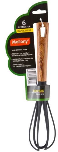Миниатюра: Венчик нейлон 30см, пласт. ручка под дерево Mallony FORESTA