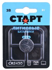 Миниатюра: Батарейка Старт СR2430-BL1 литевая