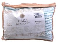 Миниатюра: Плед 180*200см велсофт Лазурный берег (полоса)