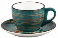 Миниатюра: Набор кофейный 2пр 100мл фарфор Texture Dark Green Lines,P.L.Proff Cuisine