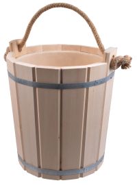 Миниатюра: Ведро-запарник для бани дер. 10л, без крышки, пласт. вставка, из липы
