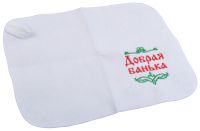 Миниатюра: Коврик для бани полушерсть 40*30см Добрая банька белый