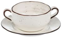 Миниатюра: Бульонница 300мл с блюдцем фарфор White Fusion P.L. Proff Cuisine