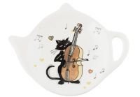 Миниатюра: Подставка для чайных пакетик Котейка 12*9*1,5см керамика