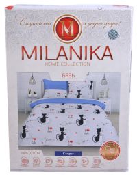 Миниатюра: КПБ 2,0 спальный MILANIKA Секрет бязь (под 143*215,пр.евро220*240,нав-70*70-2 шт)