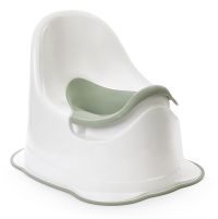 Миниатюра: Горшок-стульчик пласт. 365*290*280мм, антискольз. основание, съемная внутр.вставка, бело-оливков.