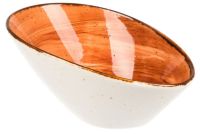 Миниатюра: Салатник 11,5*8,5см 100мл фарфор Fusion Brown Shore P.L. Proff Cuisine