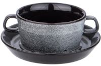 Миниатюра: Бульонница 15*10*6см с блюдцем Lefard Graphite