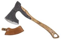 Миниатюра: Топор хозяйственный (туристический) 1,2кг, кованый, округлое лезвие, рукоять ясень, чехол Гефест