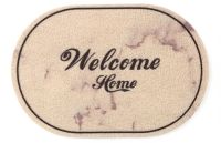 Миниатюра: Коврик ПВХ 40*60см, овальный грязезащитный Welcome Home бежевый