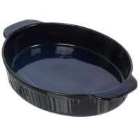 Миниатюра: Форма для запекания (выпечки) керамика 36,4*22,7*6см 2,4л овальная,синяя Daniks Мун Стайл