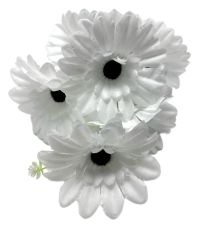 Миниатюра: Цветы искусственные Букет Гербера 7гол. 47см белая 24-7-4@