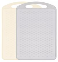 Миниатюра: Набор досок разделочных пласт. 2шт (28,9*18,5см) цвет серый и кремовый