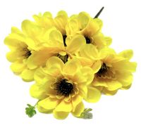 Миниатюра: Цветы искусственные Букет Гербера 7гол. 49см желтая 24-7-1@
