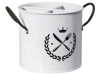 Миниатюра: Подставка для столовых приборов оц. 19*13,5*13,7см, съемная крестообраз. перегородка REGENT белая