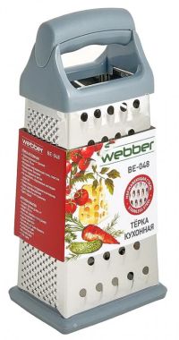 Миниатюра: Терка нерж. 20см, 4 грани пласт. ручка противоскользящее основание WEBBER  (144)