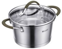 Миниатюра: Кастрюля нерж. 1,6л (16см), ст. крышка силикон ручки индукция Regent OLIVA