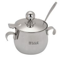 Миниатюра: Сахарница нерж. 300гр, нерж. крышка и ложка TalleR Линда