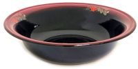 Миниатюра: Миска эм. 4л деколь Рябинушка черная с красным тонированием