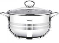 Миниатюра: Кастрюля нерж. 1,8л (16см), ст. крышка, нерж. ручки, индукция MARUSYA