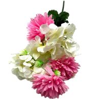 Миниатюра: Цветы искусственные Букет микс 5гол. 51см Астра розовая+Гортензия белая 24-5-14@