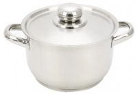 Миниатюра: Кастрюля нерж. 1,75л (16см), нерж. крышка и ручки, ТРС, индукция Славяна