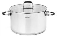 Миниатюра: Кастрюля нерж. 1,8л (18см), ст. крышка, складные нерж. ручки с силиконом, индукция Servitta Terso