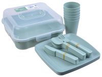 Миниатюра: Набор посуды пласт. на 6 персон 30пр в контейнере Hobby Life Picnic зеленый