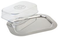 Миниатюра: Поднос нерж. 42*31см, пласт. прозрачная крышка Файнес