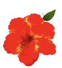 Миниатюра: Цветок искусственный Гибискус 46см розовый с желт.серединой OD-2  @