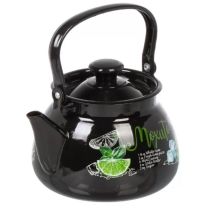 Миниатюра: Чайник эм. 3л, эм. крышка с пласт. кнопкой, сфера Мохито черный