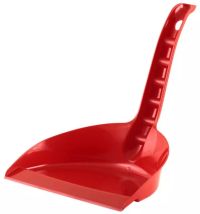 Миниатюра: Совок для мусора пласт. 170*220*230мм, удлиненная пласт. ручка, красный (25)