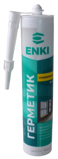 Миниатюра: Герметик силиконовый 280мл универсальный белый ENKI