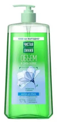 Миниатюра: Шампунь 1000мл Чистая линия Лен и пшеница