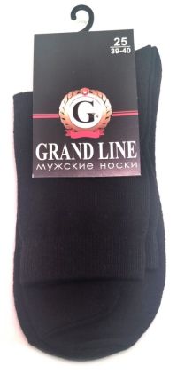 Миниатюра: Носки мужские 25р GRAND LINE для спорта, короткие черные