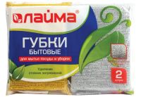 Миниатюра: Губки бытовые 28*115*78мм КОМПЛЕКТ 2шт поролон в металлиз.оплетке LAIMA