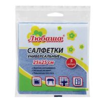 Миниатюра: Салфетка 25*25см 5шт вискоза,универсал. MEDIUM 80г/м2,Любаша