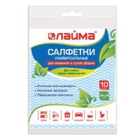 Миниатюра: Салфетка 34*38см 10шт вискоза,универсал. MEGА 50г/м2,синяя волна LAIMA
