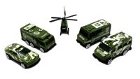 Миниатюра: Набор Военной техники 5шт (вертолет,4 воен.машины) 15*8см / пакет 911-13