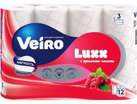 Миниатюра: Туалетная бумага 3сл 12 рулонов VEIRO LUXORIA малина